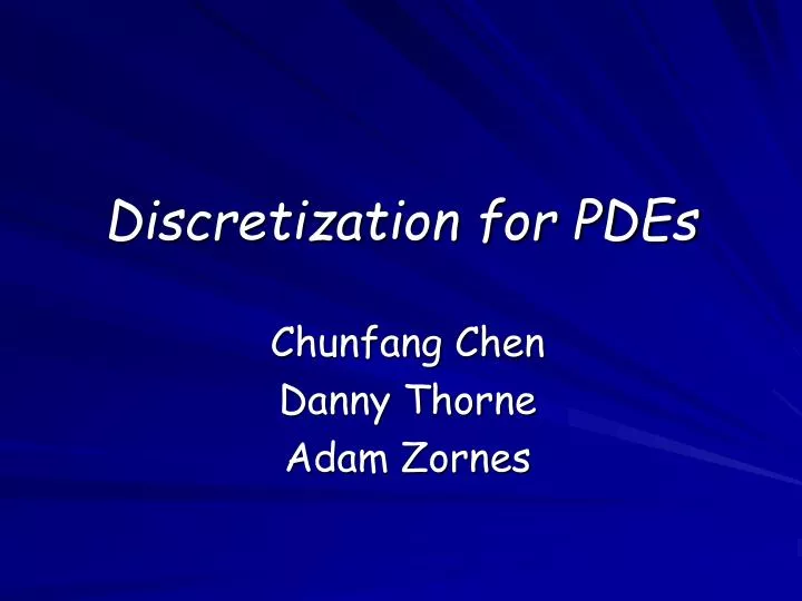 discretization for pdes