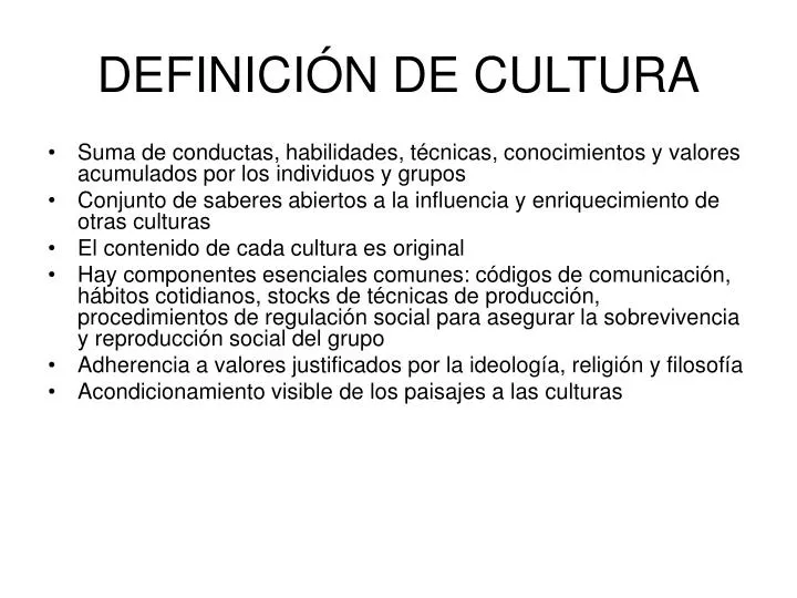definici n de cultura
