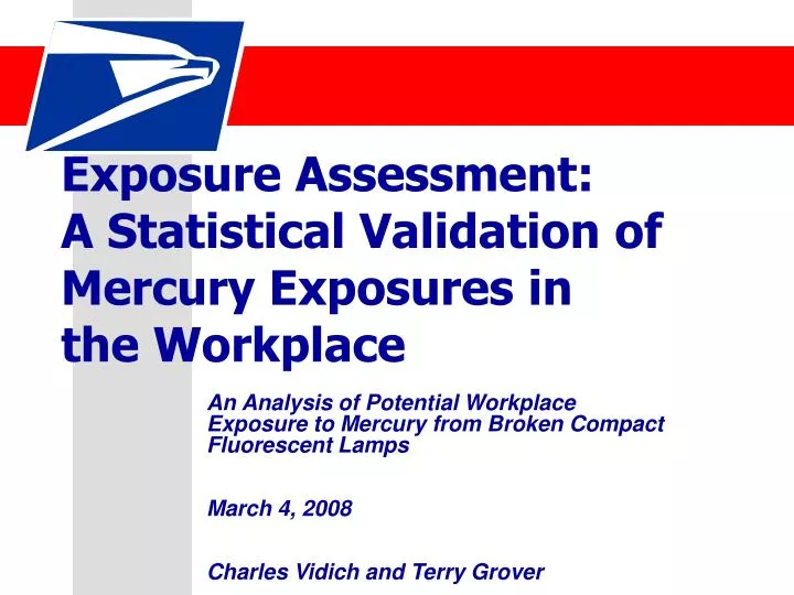 exposure assessment a statistical validation of mercury exposures in the workplace