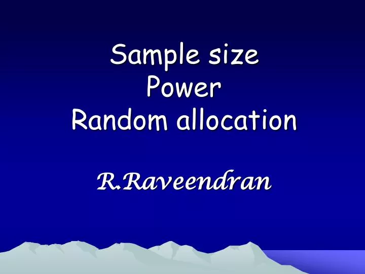 sample size power random allocation