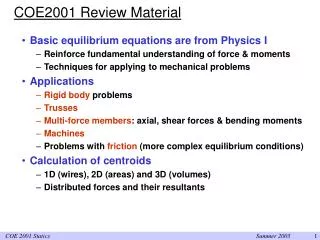 COE2001 Review Material