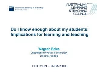 Do I know enough about my students: Implications for learning and teaching
