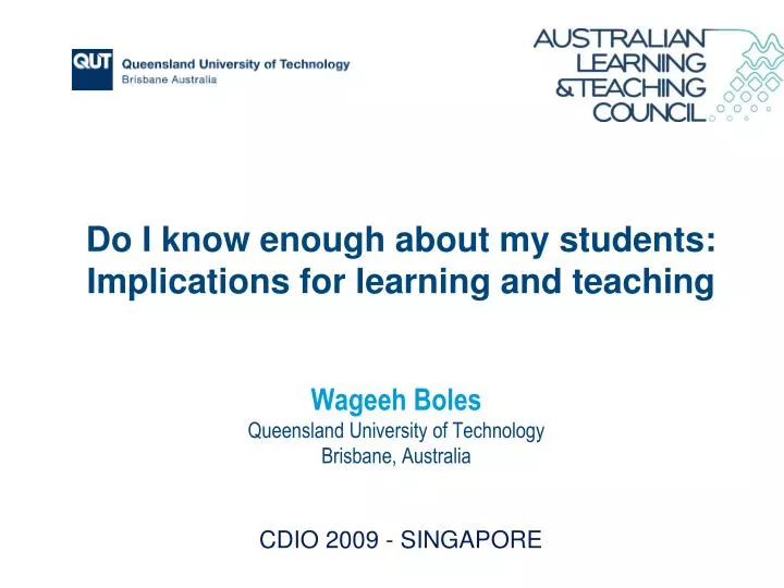 do i know enough about my students implications for learning and teaching