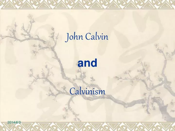 john calvin and calvinism