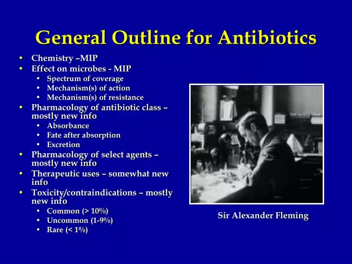 general outline for antibiotics