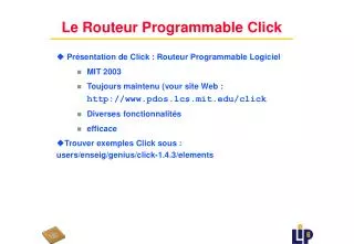 Le Routeur Programmable Click