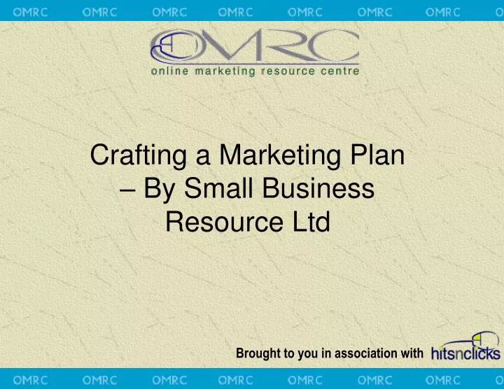 crafting a marketing plan by small business resource ltd