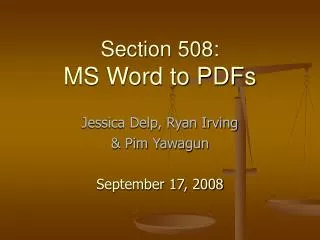 Section 508: MS Word to PDFs