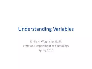 Understanding Variables