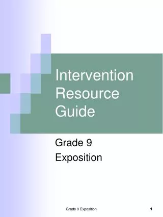 Intervention Resource Guide