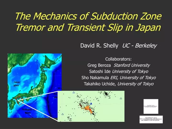 the mechanics of subduction zone tremor and transient slip in japan