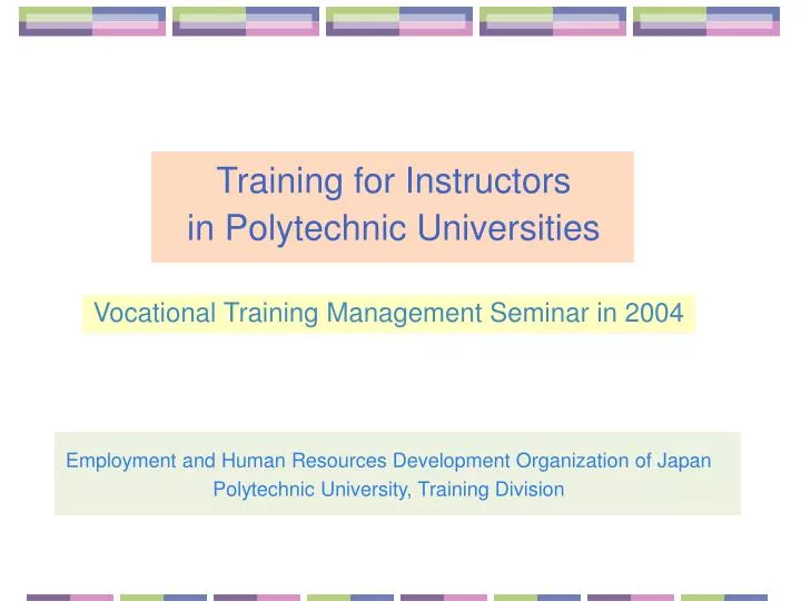 training for instructors in polytechnic universities