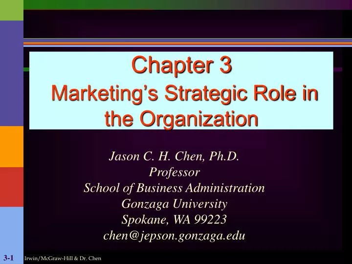 chapter 3 marketing s strategic role in the organization