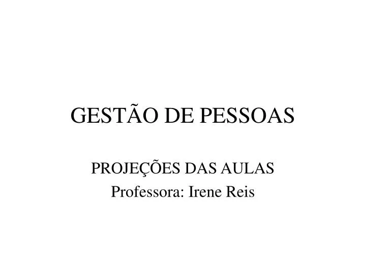 gest o de pessoas