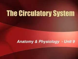 The Circulatory System