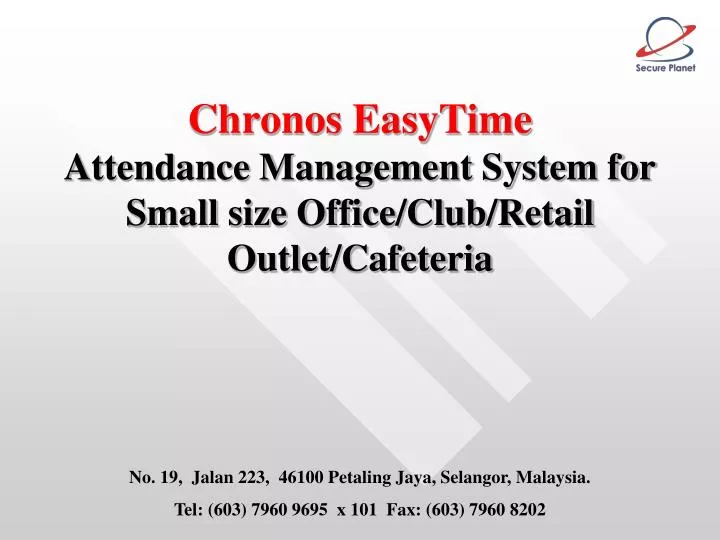 chronos easytime attendance management system for small size office club retail outlet cafeteria