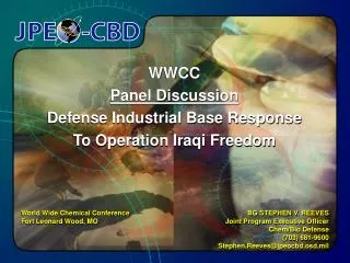 WWCC Panel Discussion Defense Industrial Base Response To Operation Iraqi Freedom