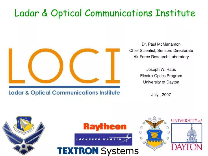 ladar optical communications institute