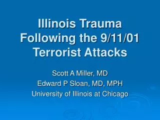 Illinois Trauma Following the 9/11/01 Terrorist Attacks