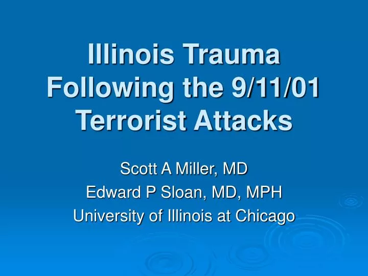 illinois trauma following the 9 11 01 terrorist attacks