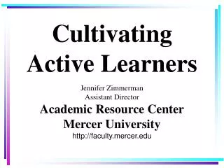 Cultivating Active Learners