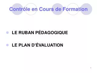 contr le en cours de formation