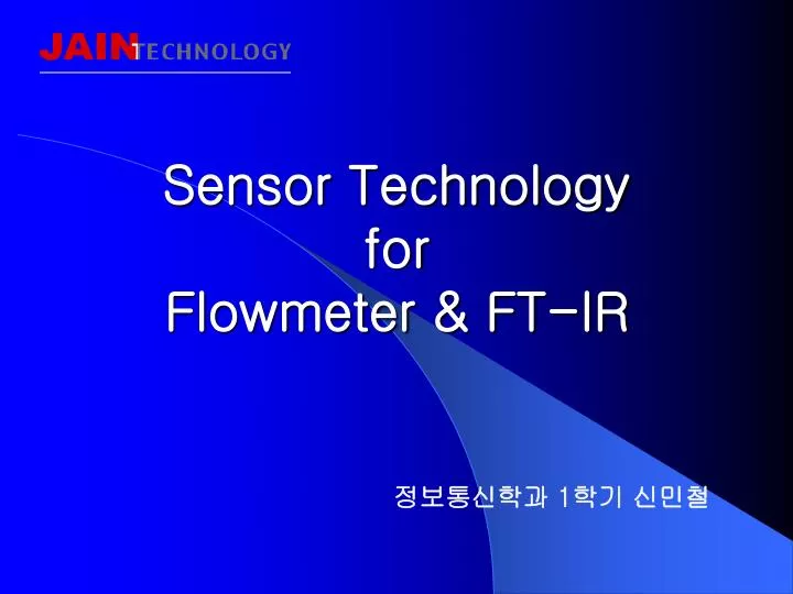 sensor technology for flowmeter ft ir