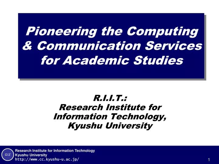 pioneering the computing communication services for academic studies