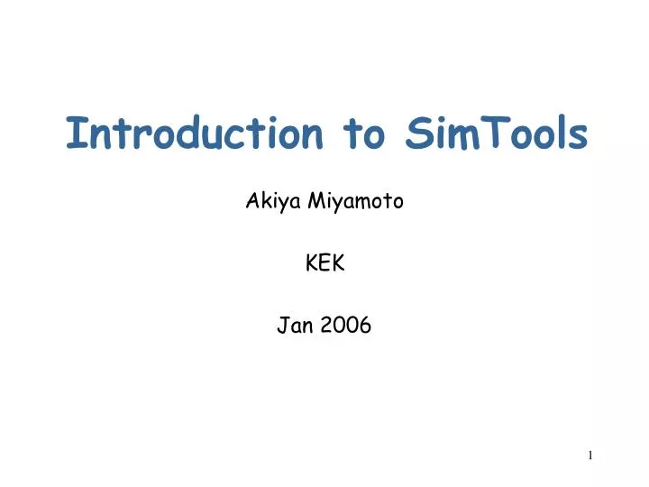 introduction to simtools