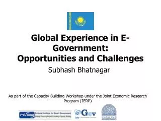 Global Experience in E-Government: Opportunities and Challenges