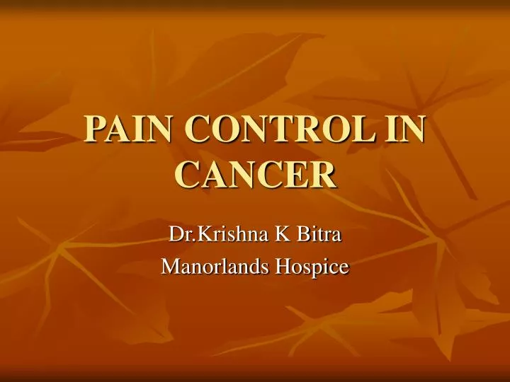 pain control in cancer