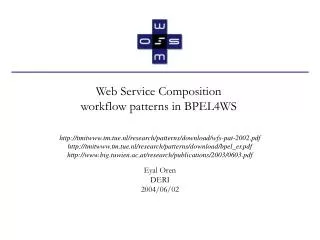 Web Service Composition workflow patterns in BPEL4WS