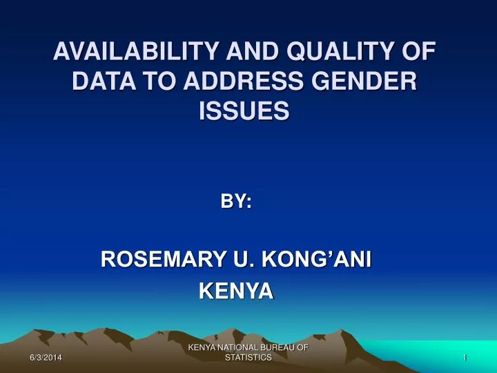 availability and quality of data to address gender issues