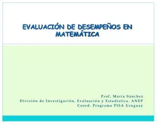evaluaci n de desempe os en matem tica