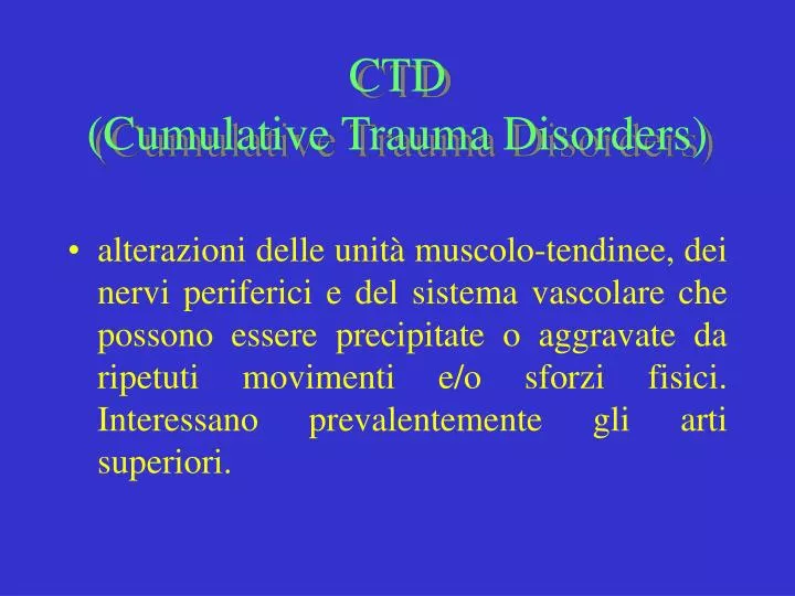 ctd cumulative trauma disorders