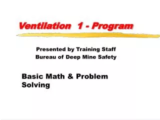 Ventilation 1 - Program
