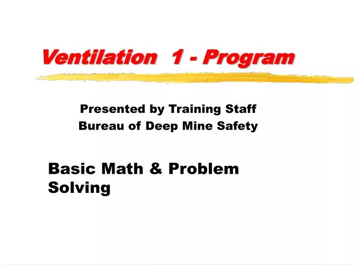 ventilation 1 program
