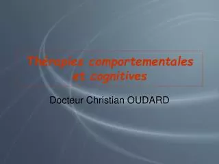 th rapies comportementales et cognitives