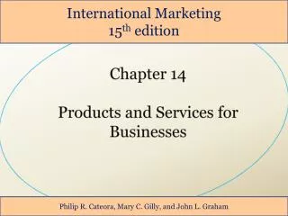 Chapter 14 Products and Services for Businesses