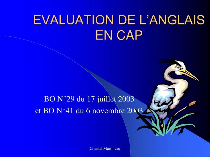 evaluation de l anglais en cap