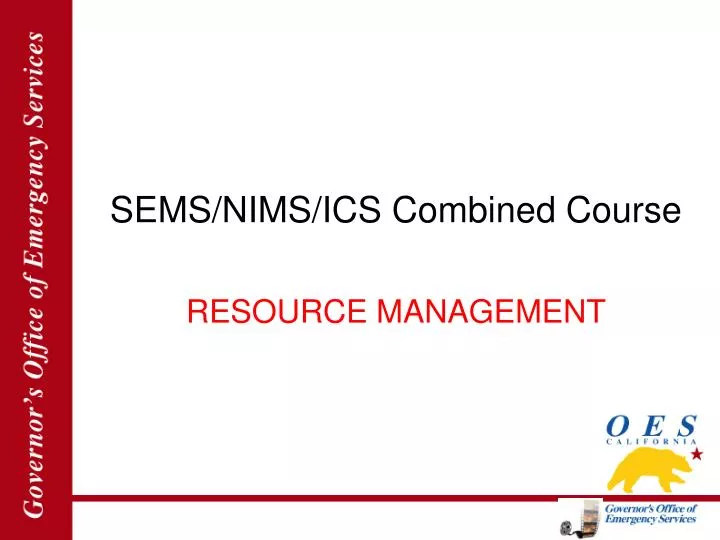 sems nims ics combined course