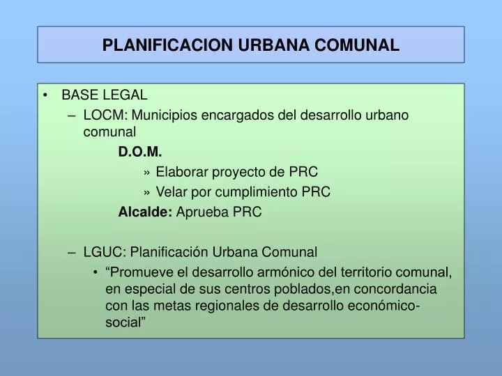 planificacion urbana comunal