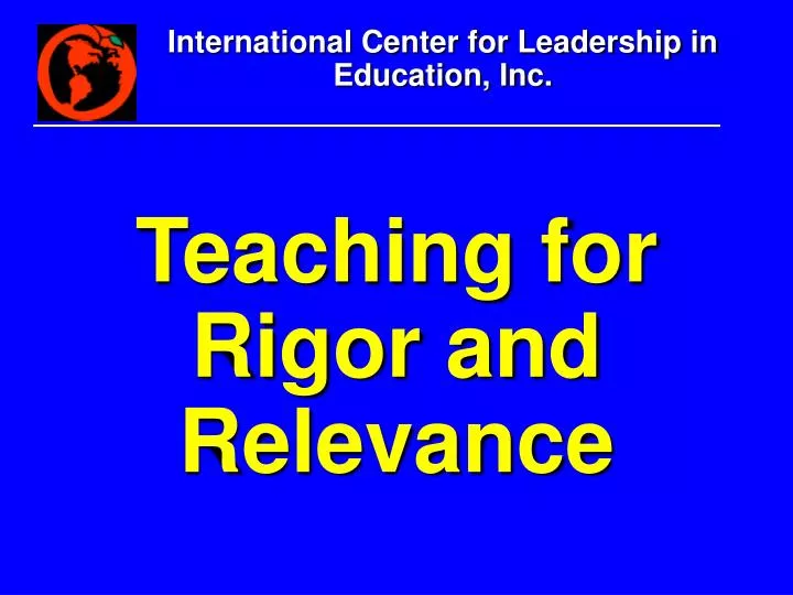 teaching for rigor and relevance
