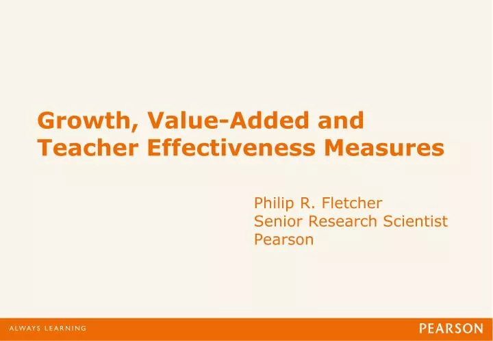 growth value added and teacher effectiveness measures