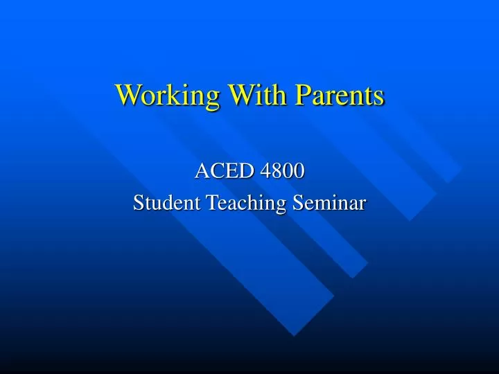working with parents
