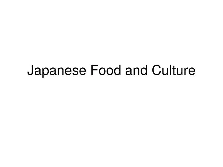 japanese food and culture