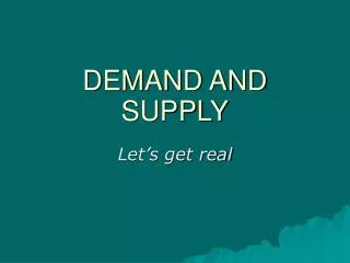 demand and supply