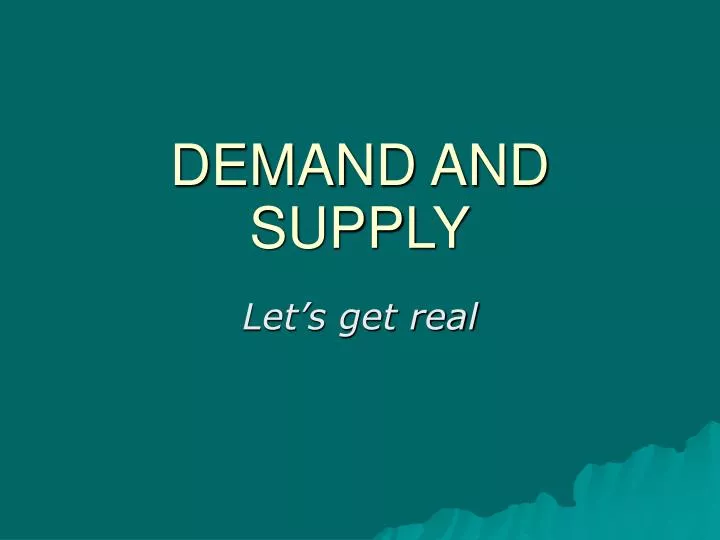 demand and supply