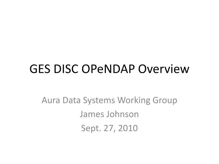 ges disc opendap overview