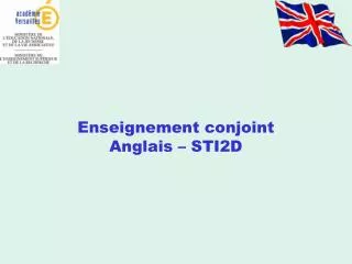 Enseignement conjoint Anglais – STI2D